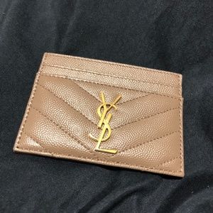 COPY - CASSANDRE SAINT LAURENT MATELASSÉ CARD CASE IN GRAIN DE POUDRE EMBOSSED …